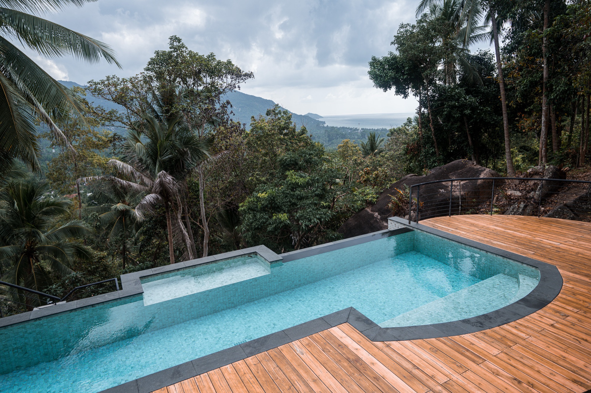 Pool with mountain panorama